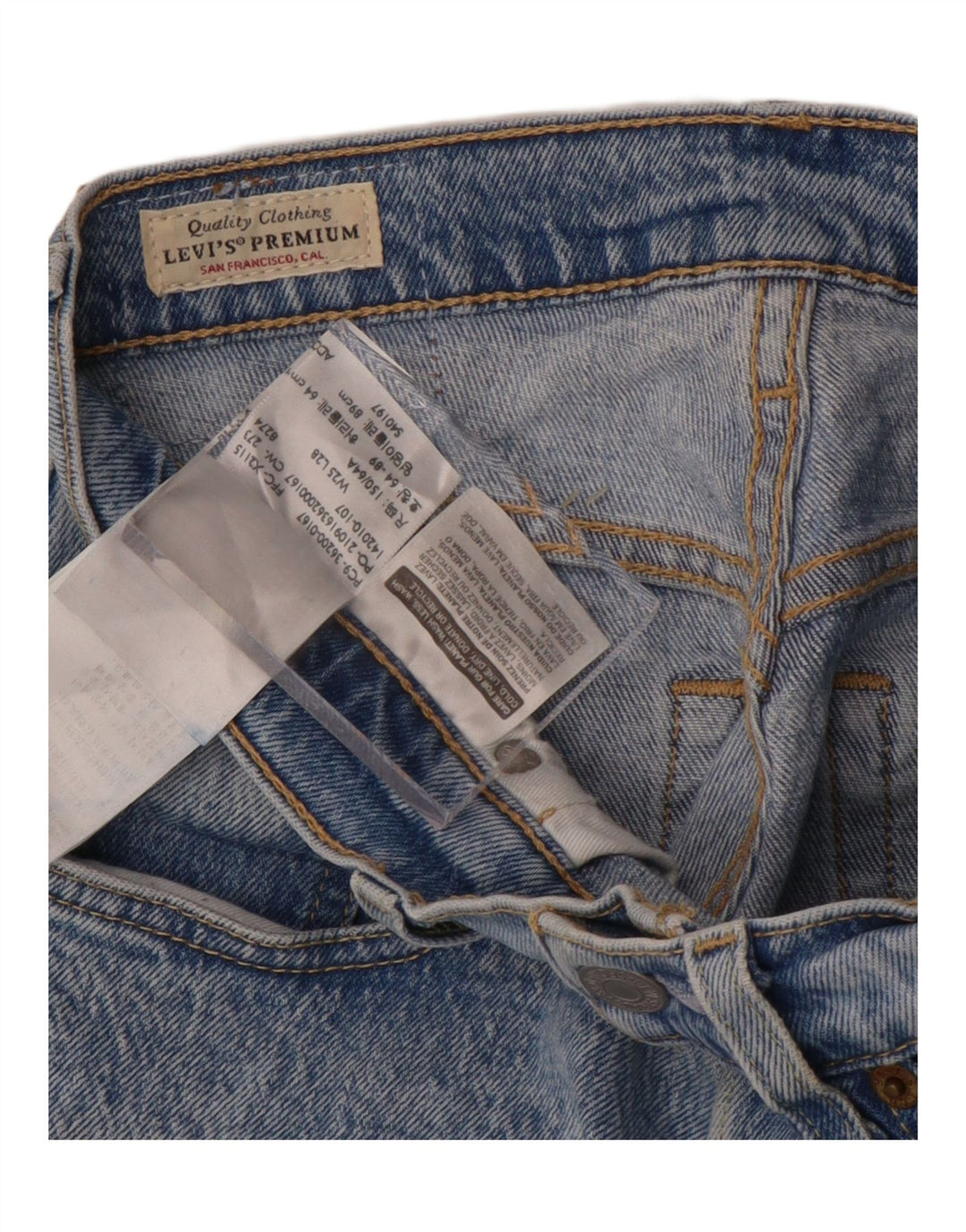 Мужские прямые джинсы Levi's с высокой талией W25 L28, синий хлопок