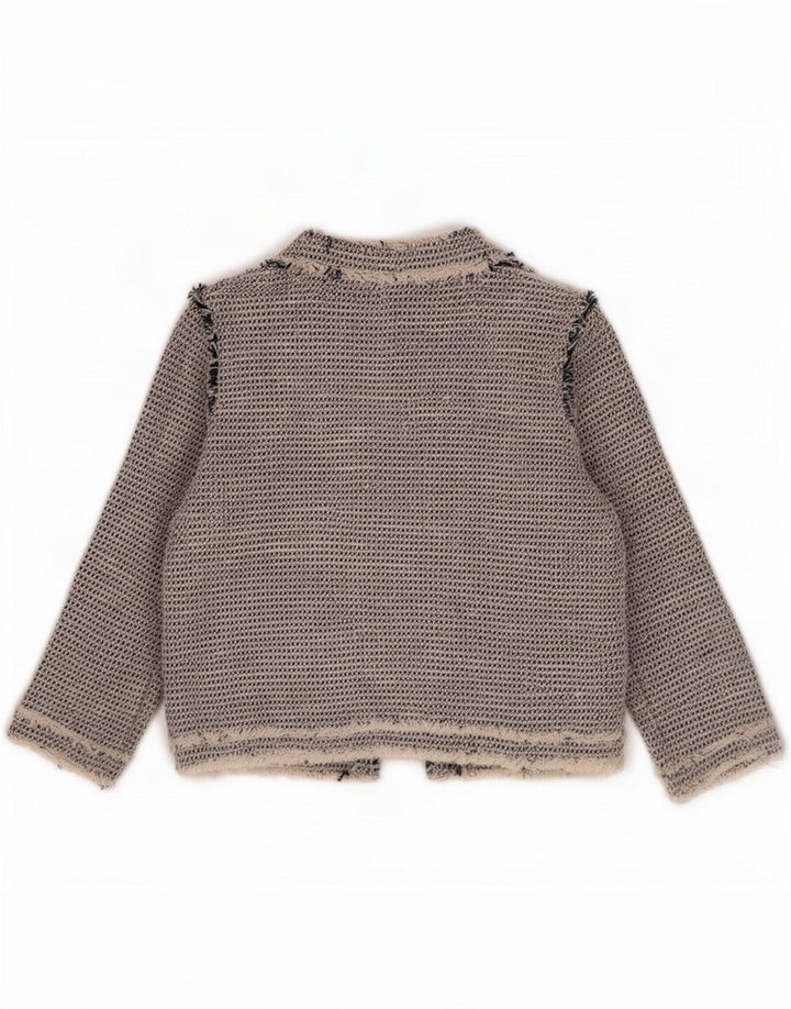Женский пиджак Zara UK 12, хлопковый средний серый цвет