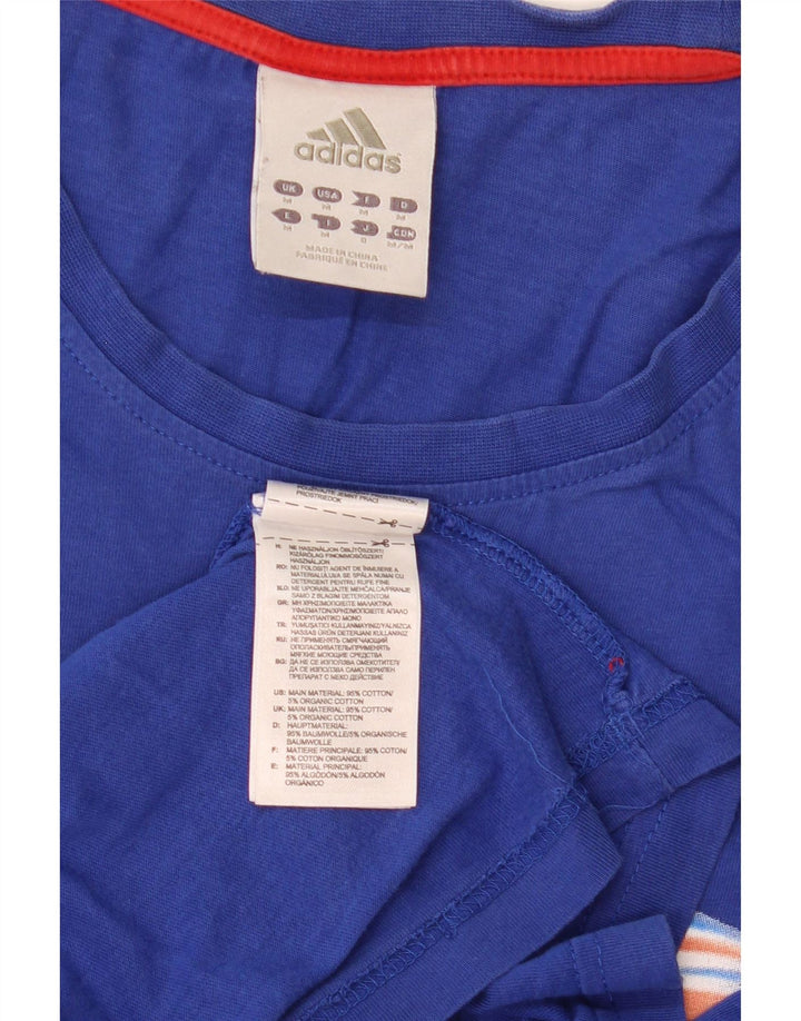 Мужская футболка с рисунком Adidas Top Medium Blue Cotton