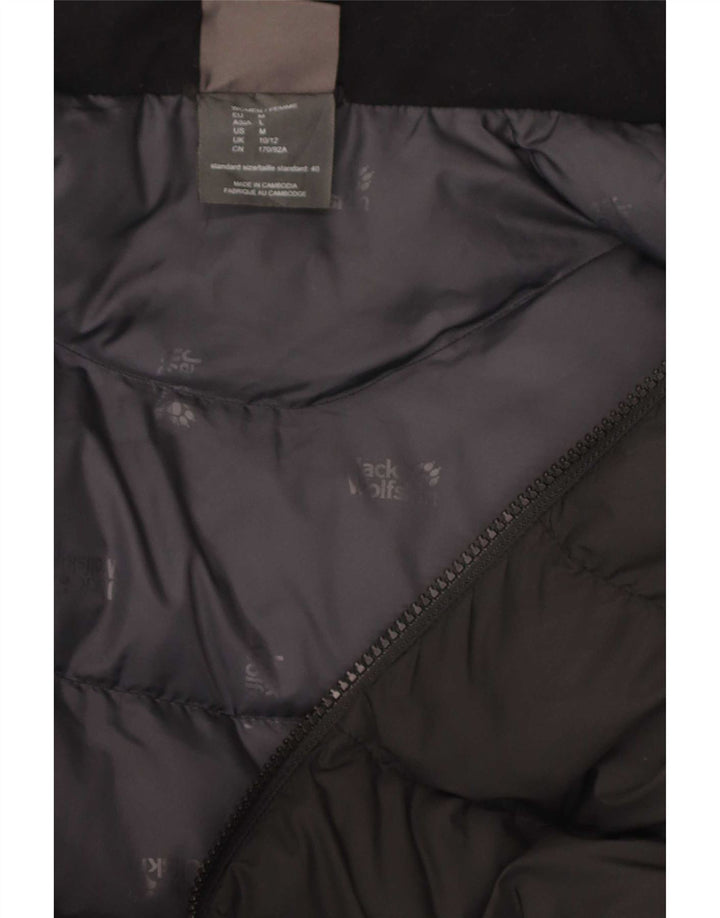 Женское стеганое пальто с капюшоном Jack Wolfskin UK 10/12, средний черный полиэстер