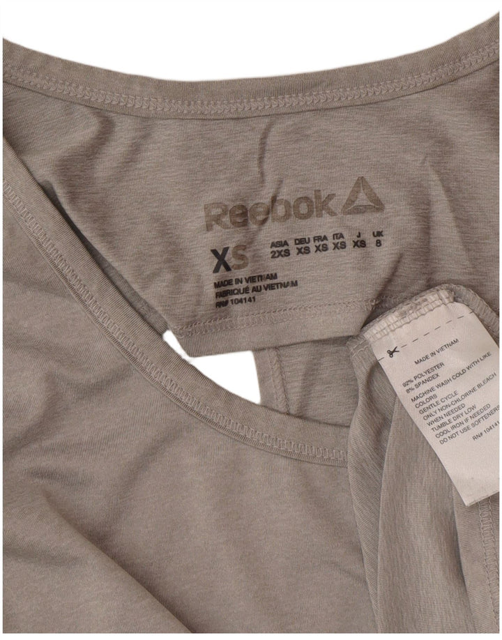 Мужской топ Reebok с длинным рукавом UK 8, маленький, серый, полиэстер, спортивные