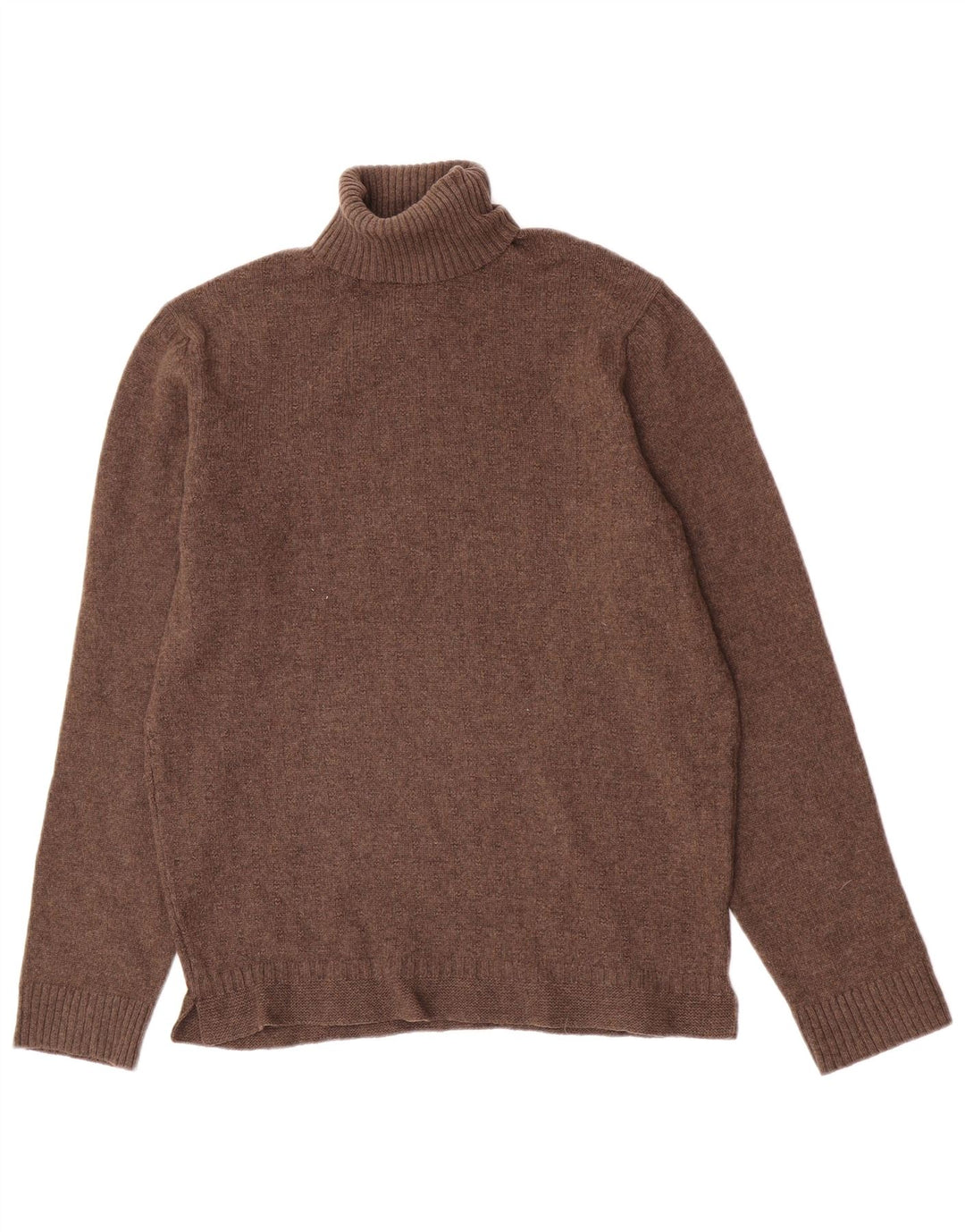 Женский джемпер с высоким воротником Massimo Dutti UK 12, средний коричневый, шерсть