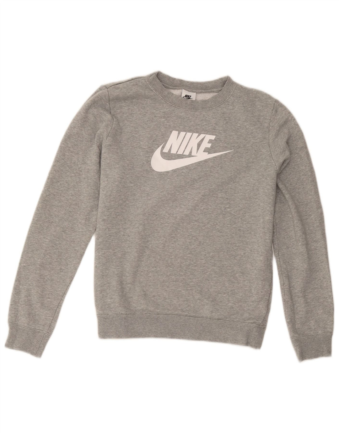 Женский джемпер большого размера с рисунком Nike UK 10, маленький серый хлопковый