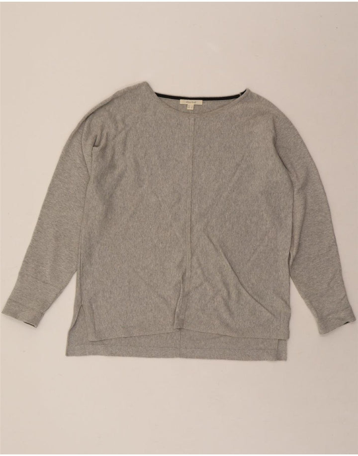 WHITE STUFF Womens Boat Neck Jumper Sweater UK 12 Medium Grey Cotton Vintage White Stuff and Second-Hand White Stuff from Messina Hembry 