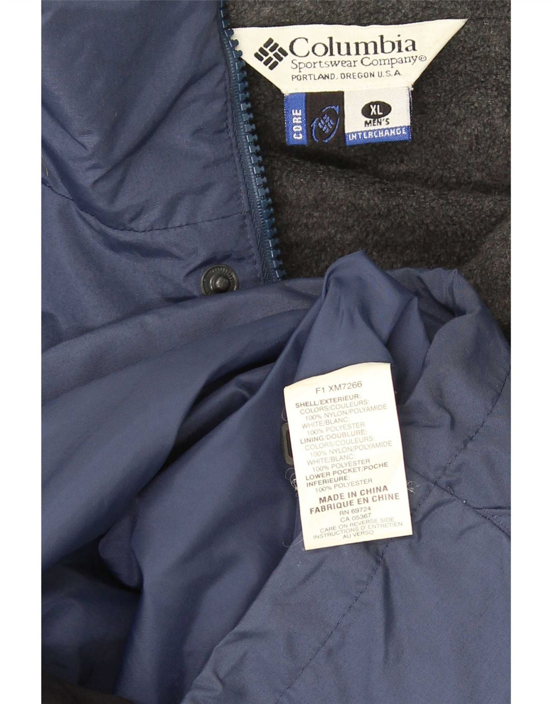 Мужская ветровка Columbia Interchange UK 42 XL синяя с цветными блоками