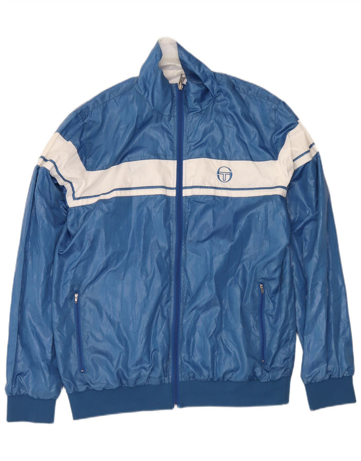 Мужская двусторонняя куртка Sergio Tacchini UK 42 XL, синяя, полиэстер с цветными блоками