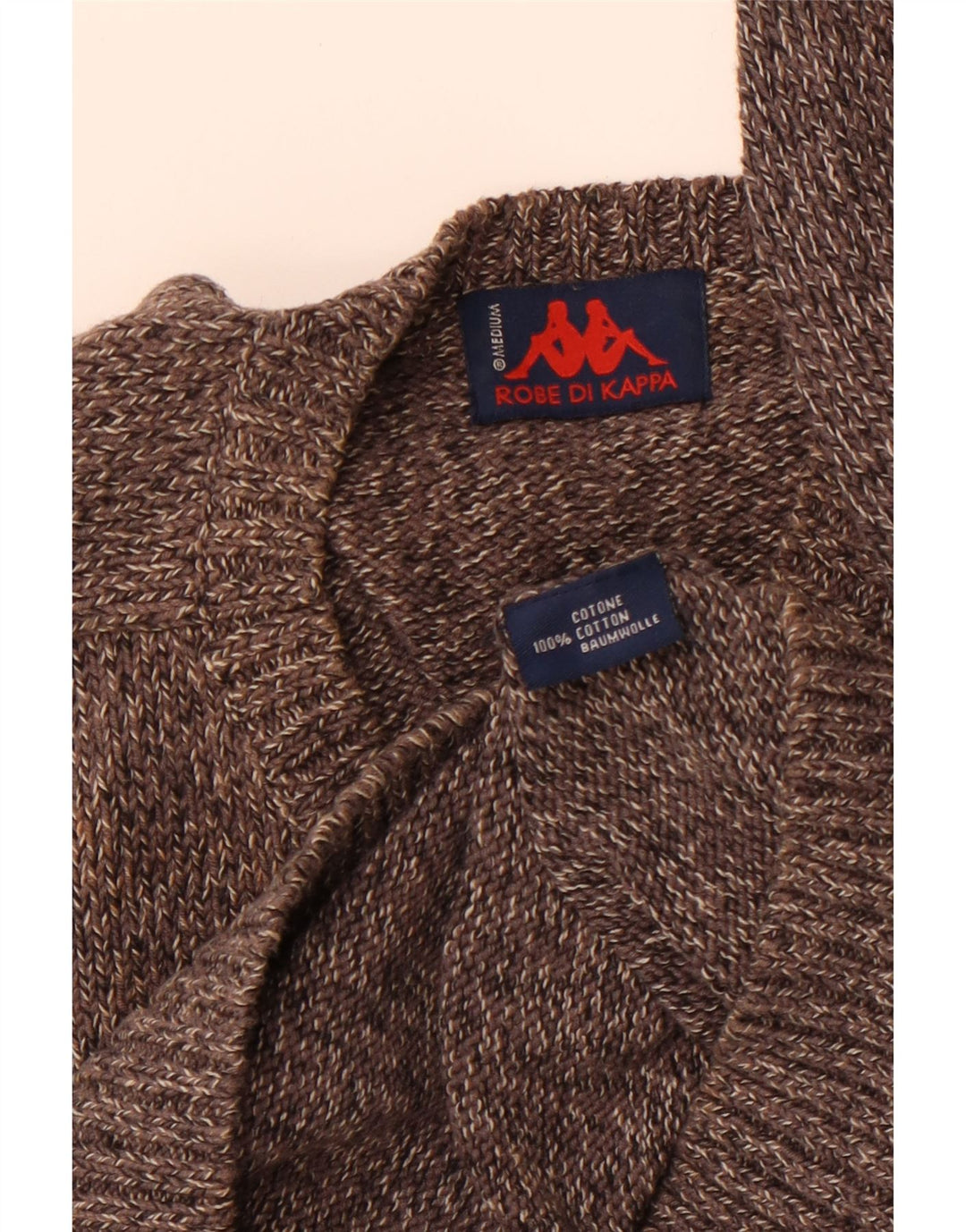 KAPPA Мужской джемпер с v-образным вырезом, хлопковый свитер среднего серого цвета