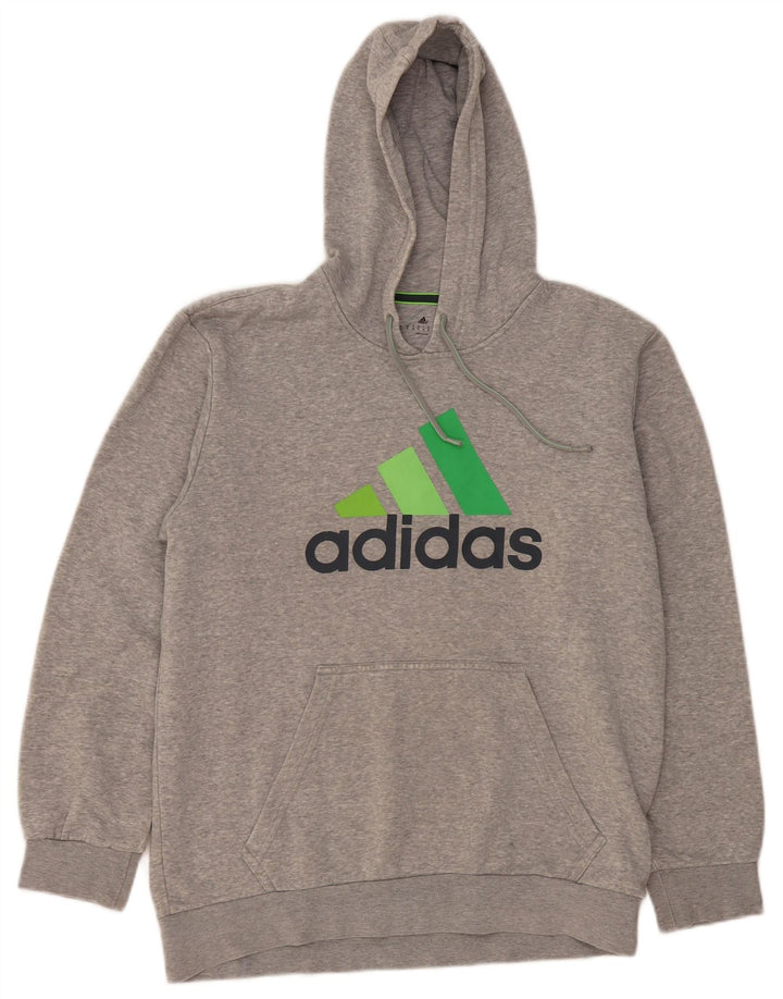 Мужской джемпер с капюшоном Adidas с рисунком, средний серый
