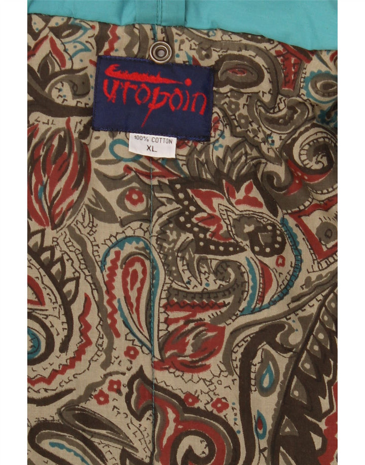 Винтажное женское длинное стеганое пальто UK 18 XL, синее, хлопок
