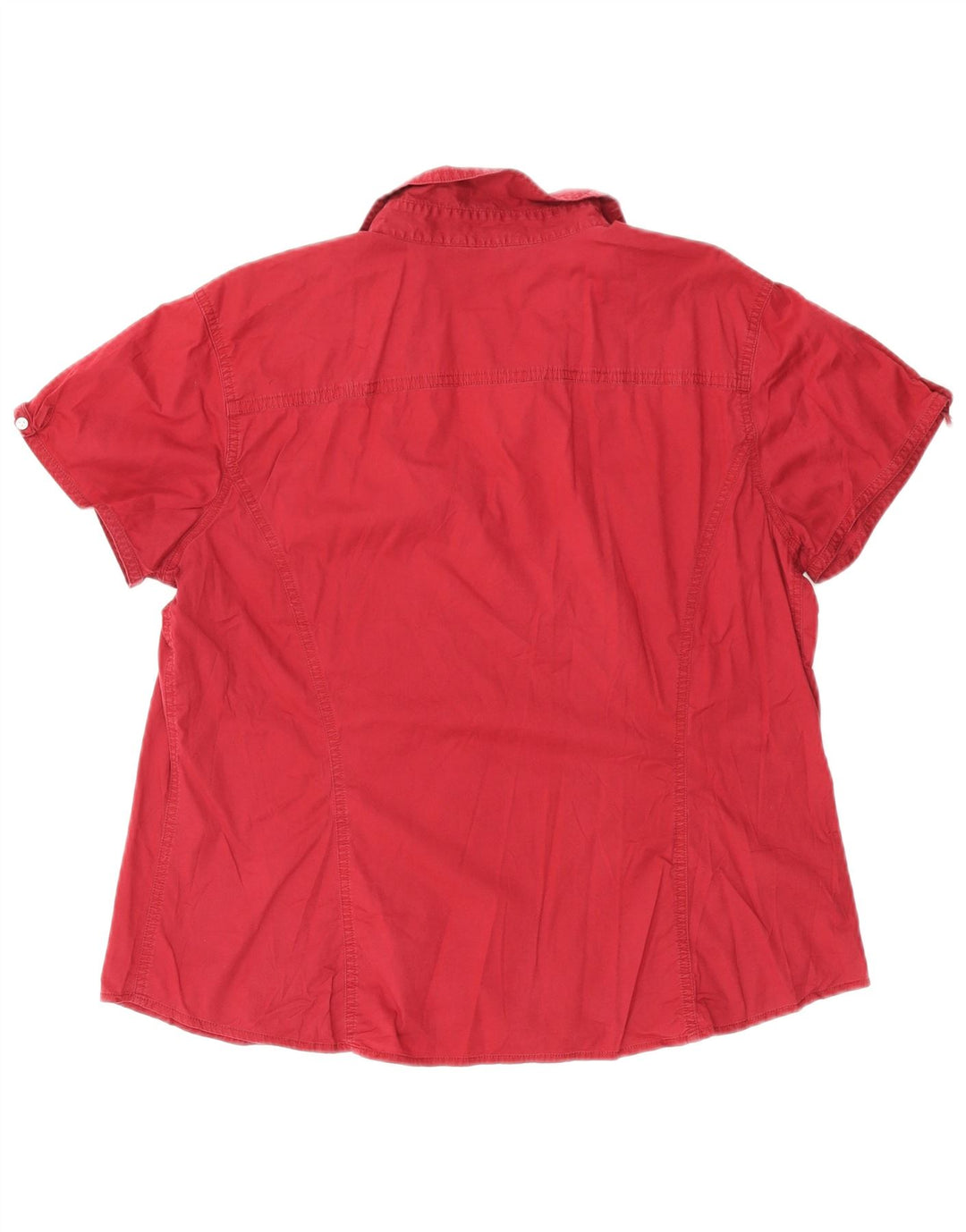 EDDIE BAUER Женская рубашка с коротким рукавом UK 18 XL Бордовый хлопок