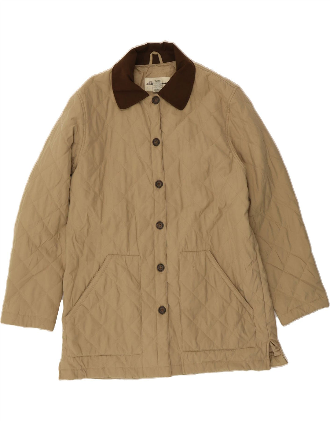 EDDIE BAUER Womens Quilted Jacket UK 16 Large Beige Polyester Vintage Eddie Bauer and Second-Hand Eddie Bauer from Messina Hembry 