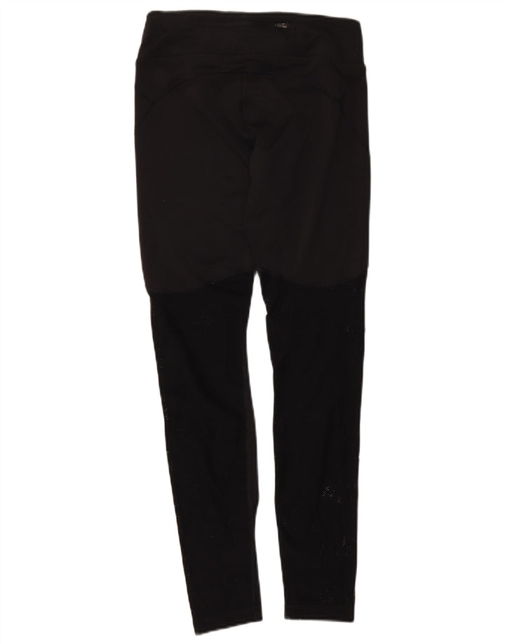 NIKE Womens Dri Fit Leggings UK 8 Small  Black Colourblock Polyester