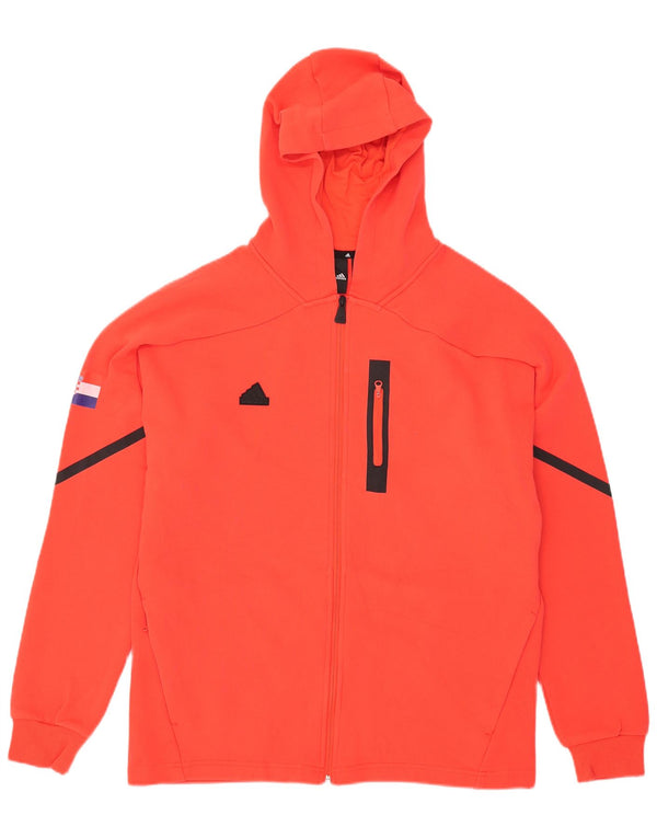 Мужской свитер с капюшоном Adidas на молнии с графическим рисунком XL, красный хлопок