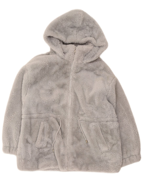 Guess Женская флисовая куртка большого размера с капюшоном Teddy Bear UK 18 XL Серая