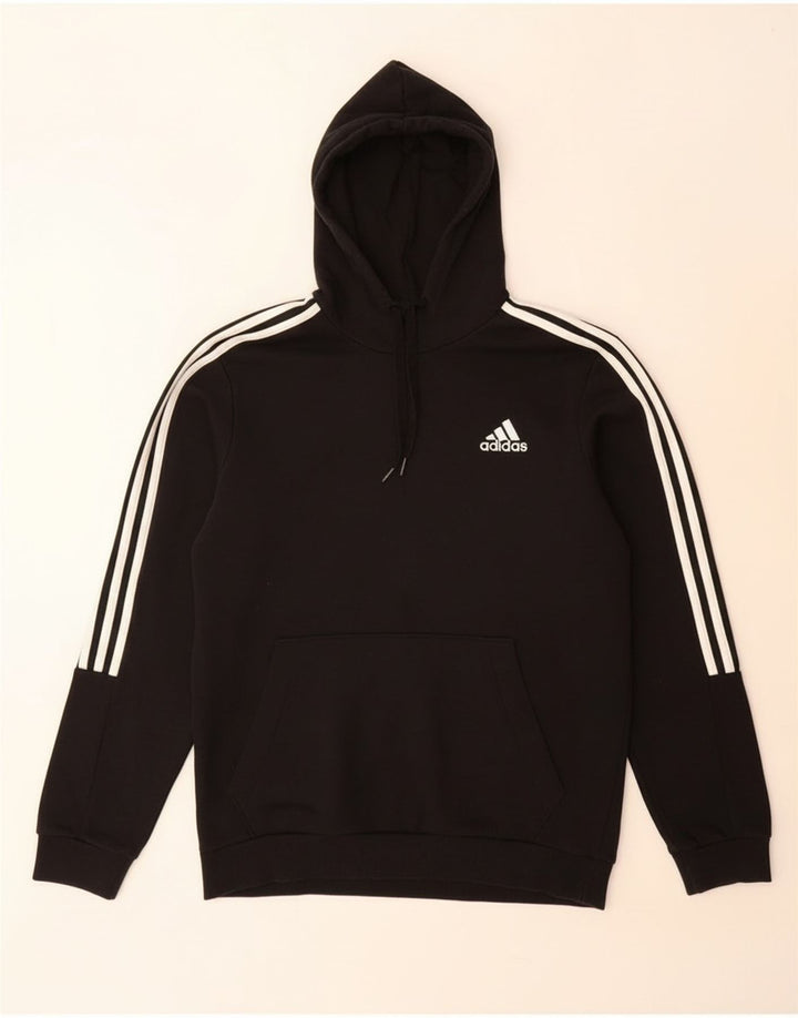 Мужской джемпер с капюшоном Adidas среднего размера, черный, хлопок