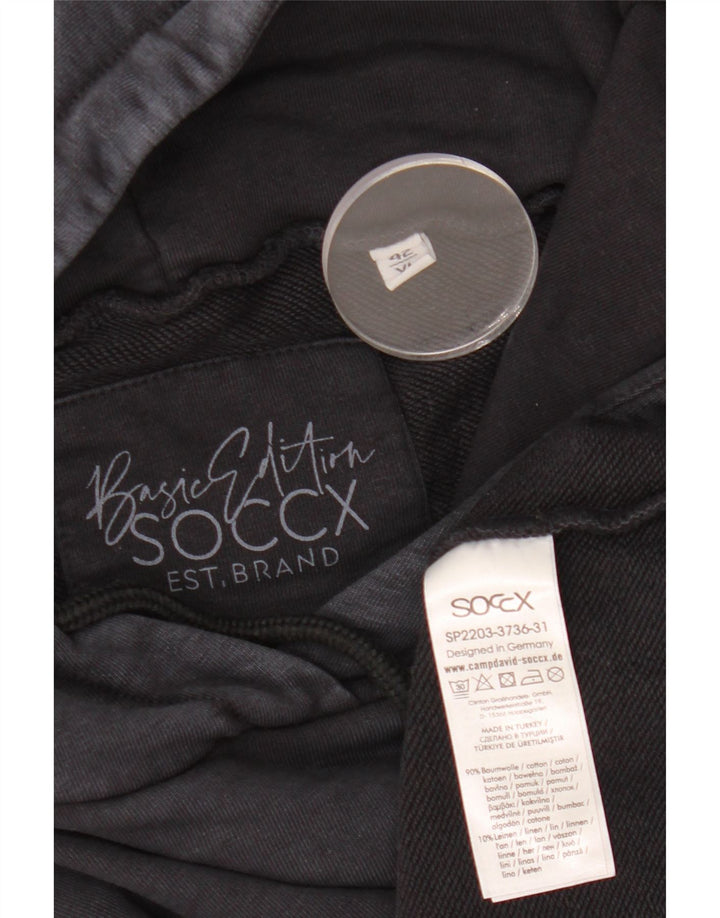 Мужской джемпер с капюшоном SOCCX с рисунком UK 42, большой черный хлопок