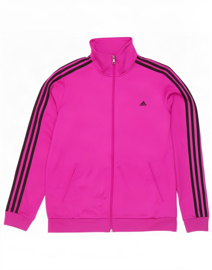 Женская спортивная куртка Adidas UK 16/18, большой розовый полиэстер