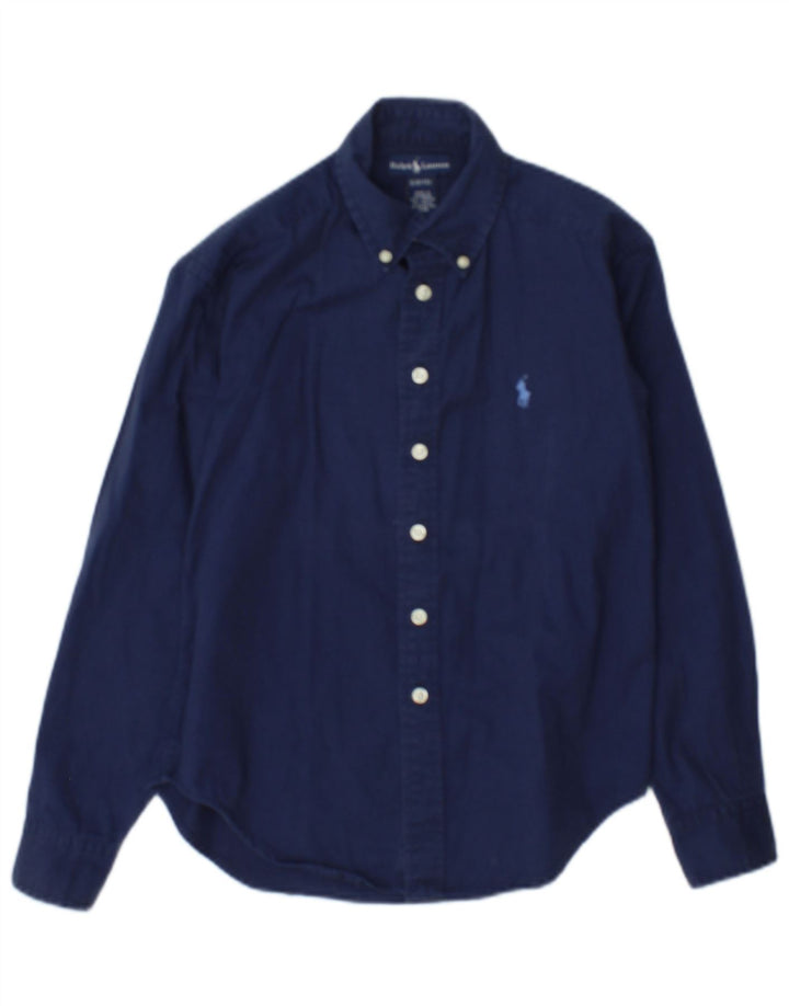 Рубашка Ralph Lauren для мальчиков 8-9 лет, маленькая, темно-синяя, хлопковая