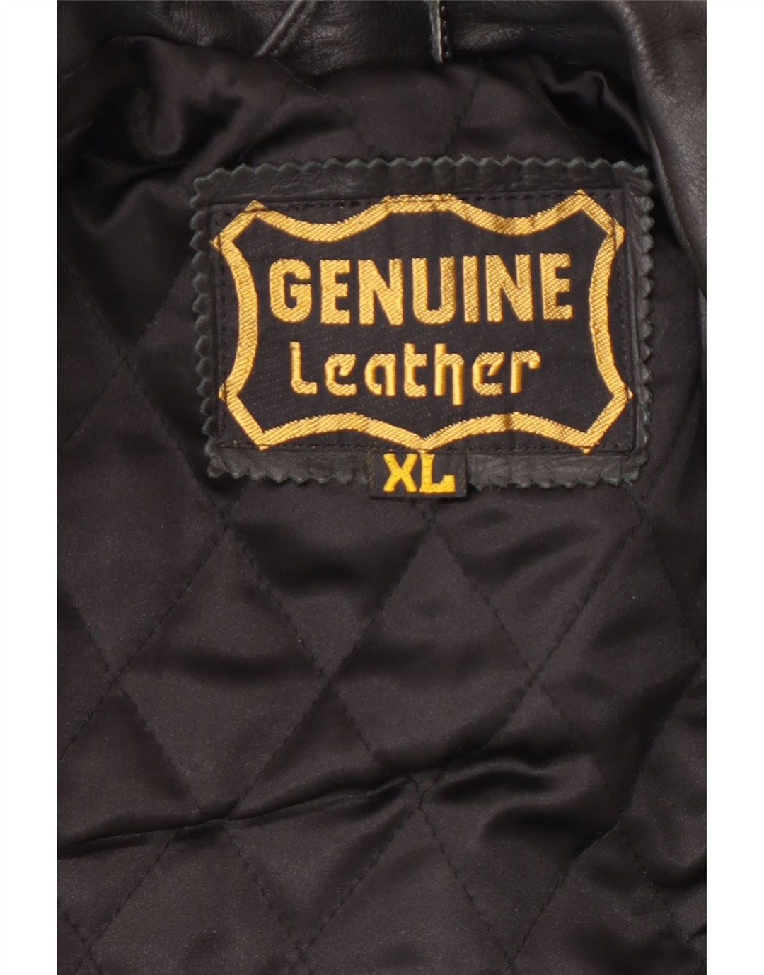 Мужская кожаная куртка VINTAGE UK 42 XL, черная кожа с цветными блоками