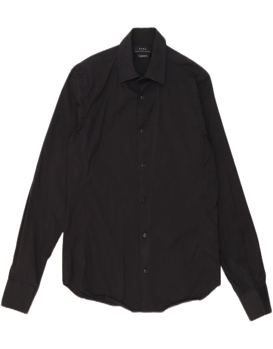 ZARA Mens Slim Fit Shirt Small Black Cotton Vintage Zara and Second-Hand Zara from Messina Hembry 