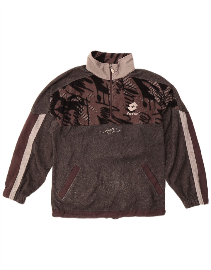 Lotto Мужской флисовый джемпер с воротником на молнии среднего серого цвета с цветными блоками