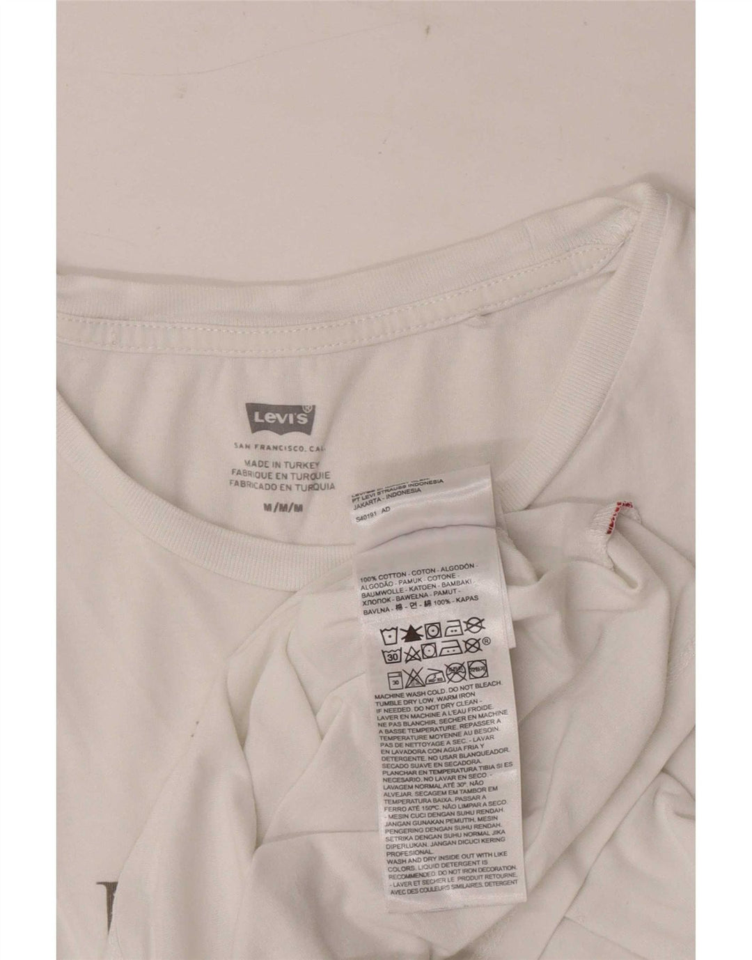 Женская футболка с рисунком Levi's Top UK 12, средний размер, белый хлопок