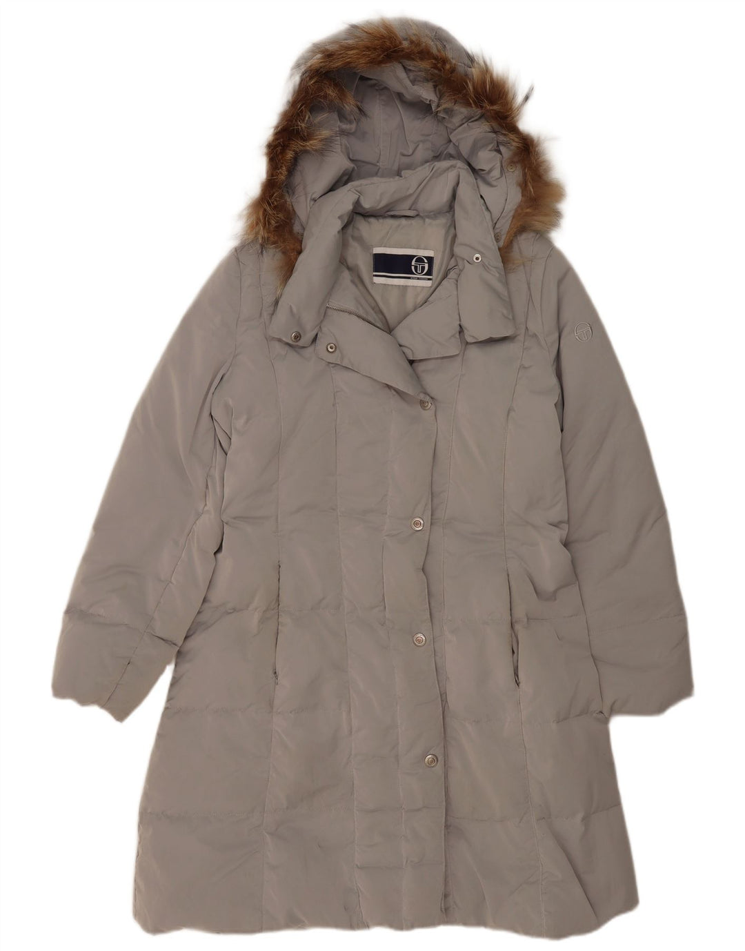 Женское стеганое пальто с капюшоном Sergio Tacchini IT 48 XL Серый Полиэстер
