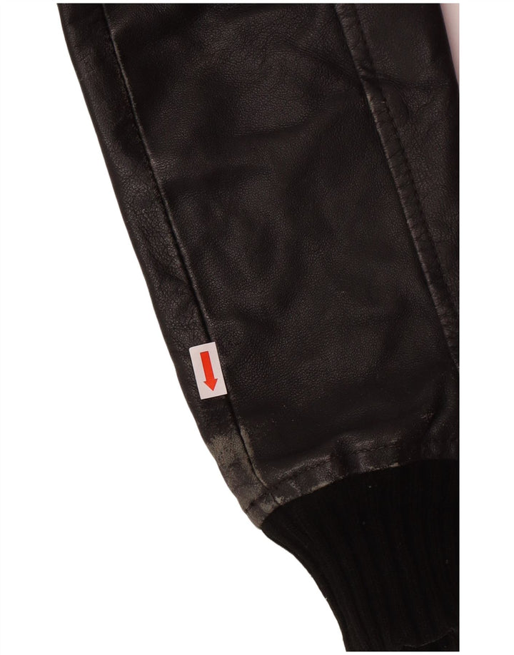 Женская кожаная куртка XDYE UK 10, маленькая черная кожаная байкерская куртка