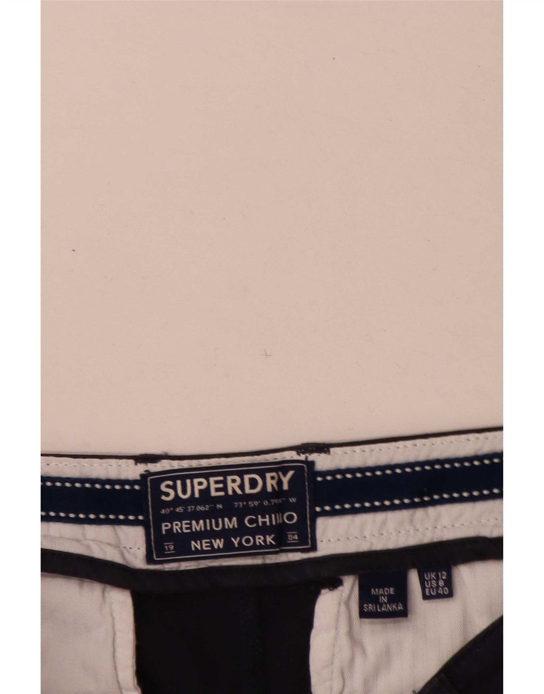 Женские шорты чинос Superdry Regular UK 12 Medium W32 Темно-синие, хлопок