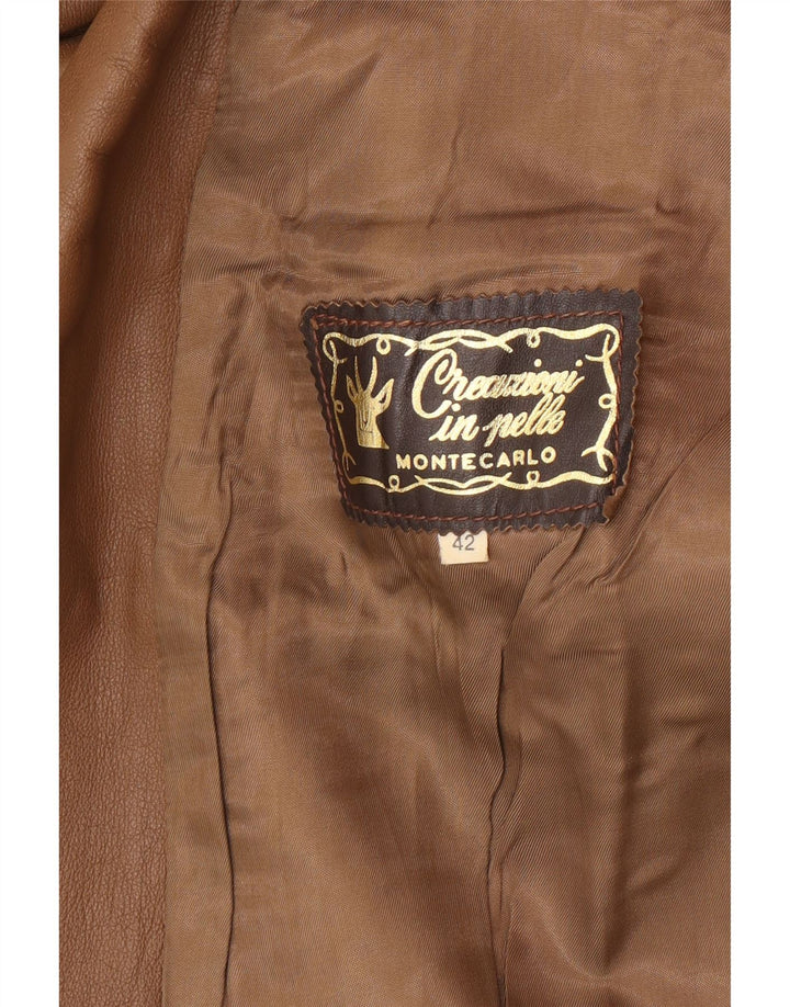 MONTE CARLO Womens Double Breasted Blazer Jacket IT 42 Medium Brown
