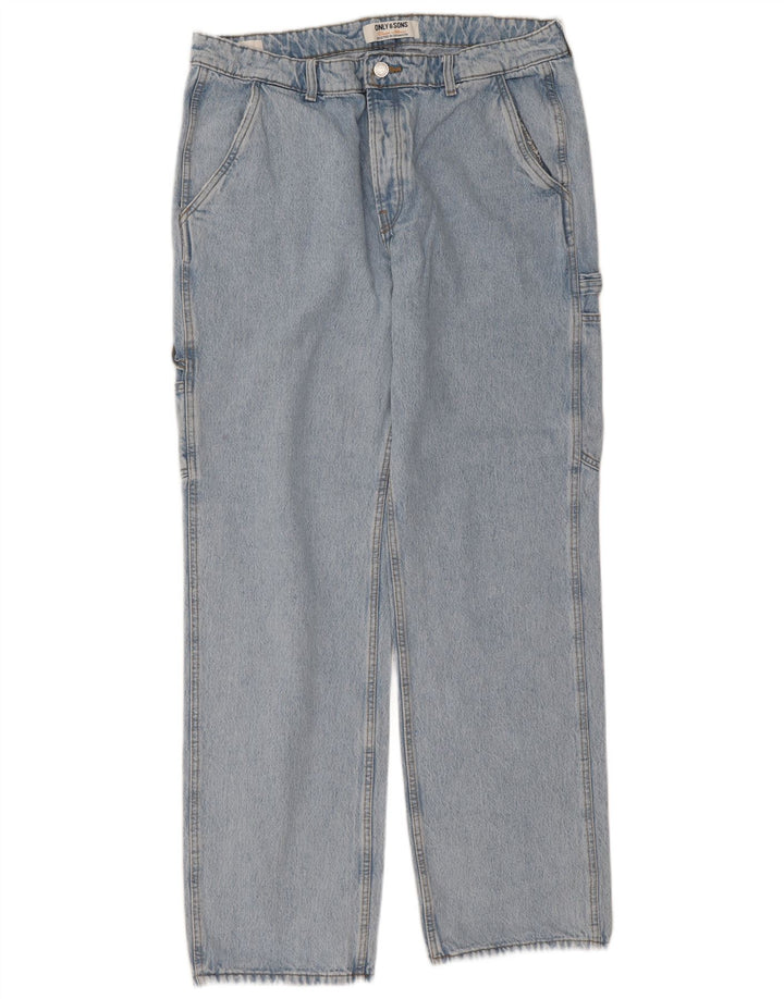 Мужские прямые джинсы карго Only & Sons W36 L34 синие, хлопок