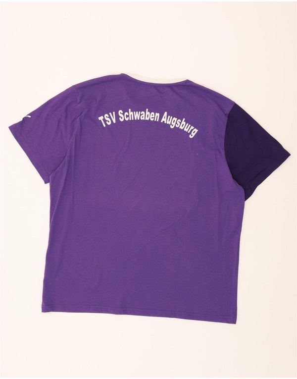 Мужская футболка с рисунком PUMA, верх XL, фиолетовый, полиэстер с цветными блоками