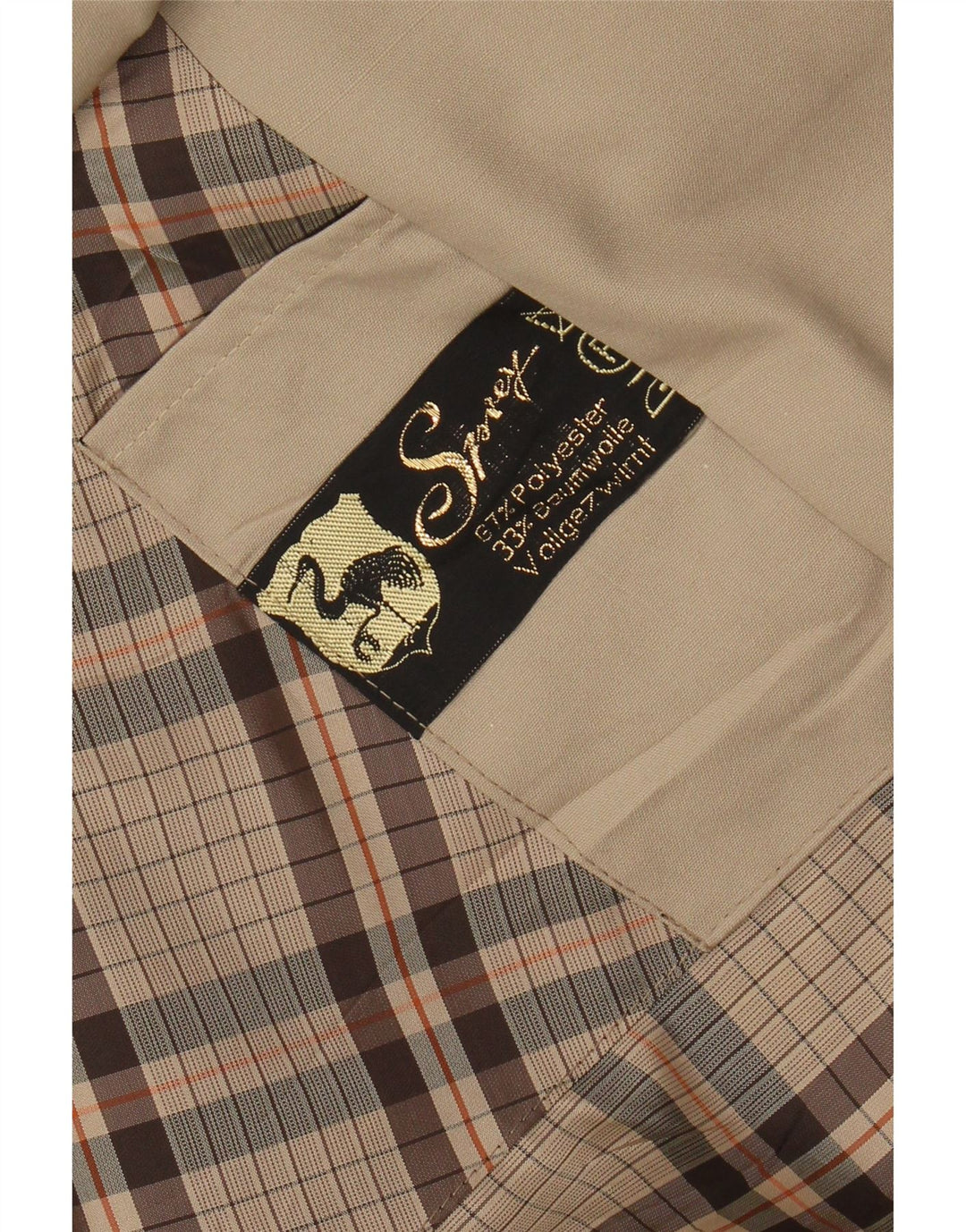 Мужской тренч VINTAGE UK 40, большой, бежевый, полиэстер