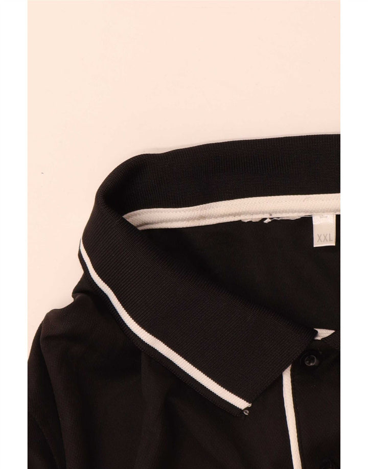 Мужская рубашка-поло Adidas 2XL черная с цветными блоками