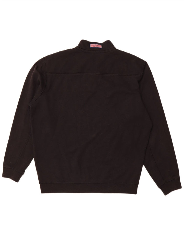 VINEYARD VINES Мужской свободный свитер с воротником на молнии, джемпер, средний черный