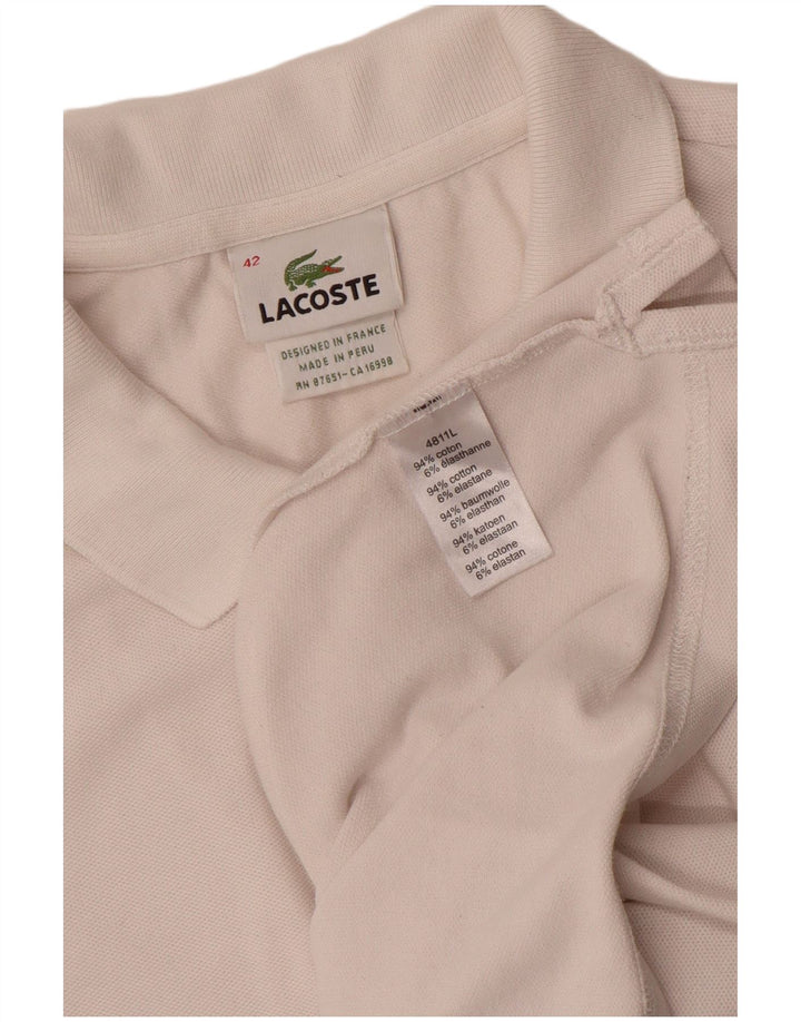 Женская рубашка поло Lacoste, размер 42, большой белый хлопок