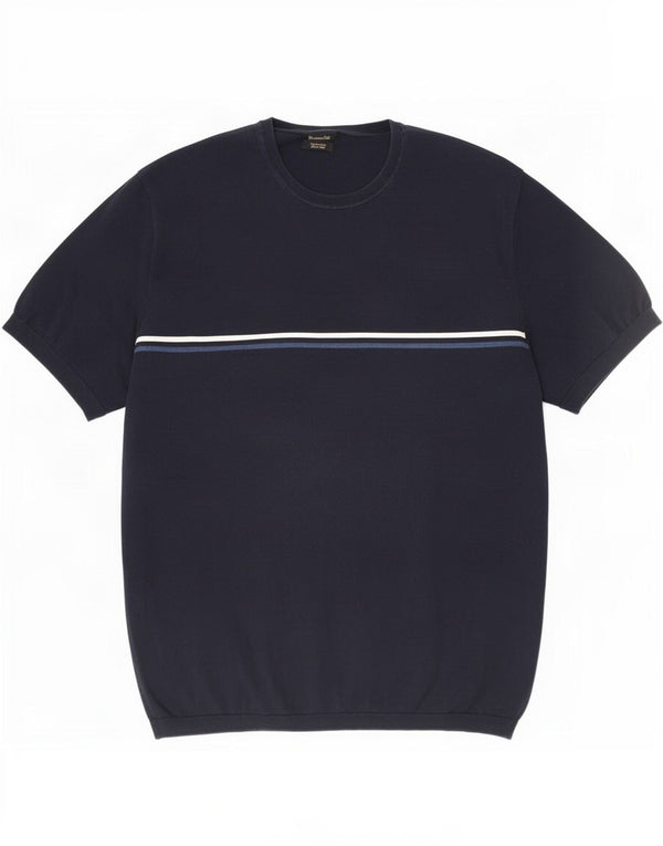 Massimo Dutti Мужская футболка Top XL Темно-синий хлопок