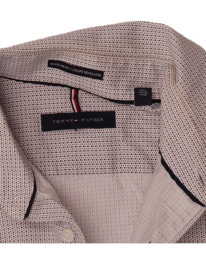 Мужская рубашка обычного кроя Tommy Hilfiger, размер 15 1/2, средний размер, белая клетка, хлопок