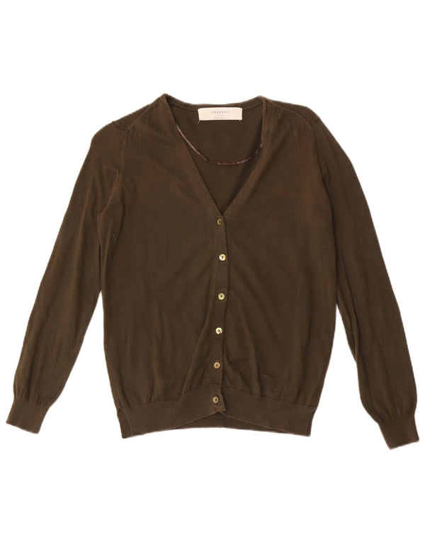 Zara Womens Cardigan Sweater UK 12 Medium Khaki