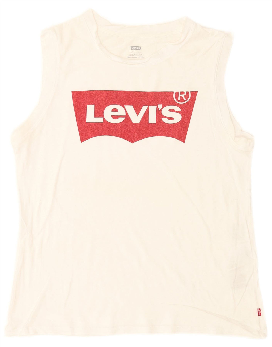 Мужская футболка с рисунком Levi's, топ среднего размера, белый хлопок, хлопок