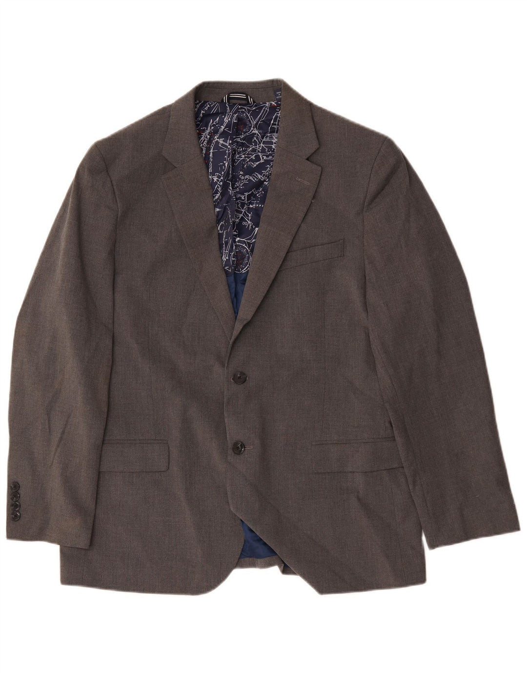 Мужской пиджак Nautica с 2 пуговицами, Великобритания 44, 2XL, серый полиэстер
