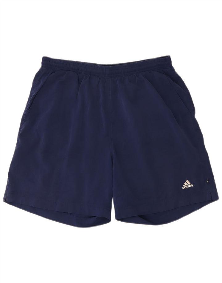 Мужские спортивные шорты Adidas среднего размера, темно-синие, полиэстер