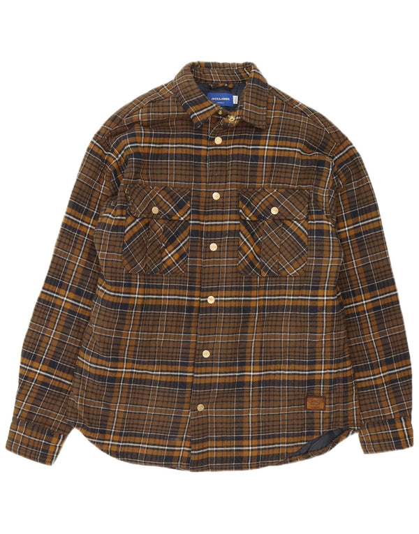 Мужская фланелевая рубашка Jack & Jones Lumberjack, хлопковая большая коричневая клетка