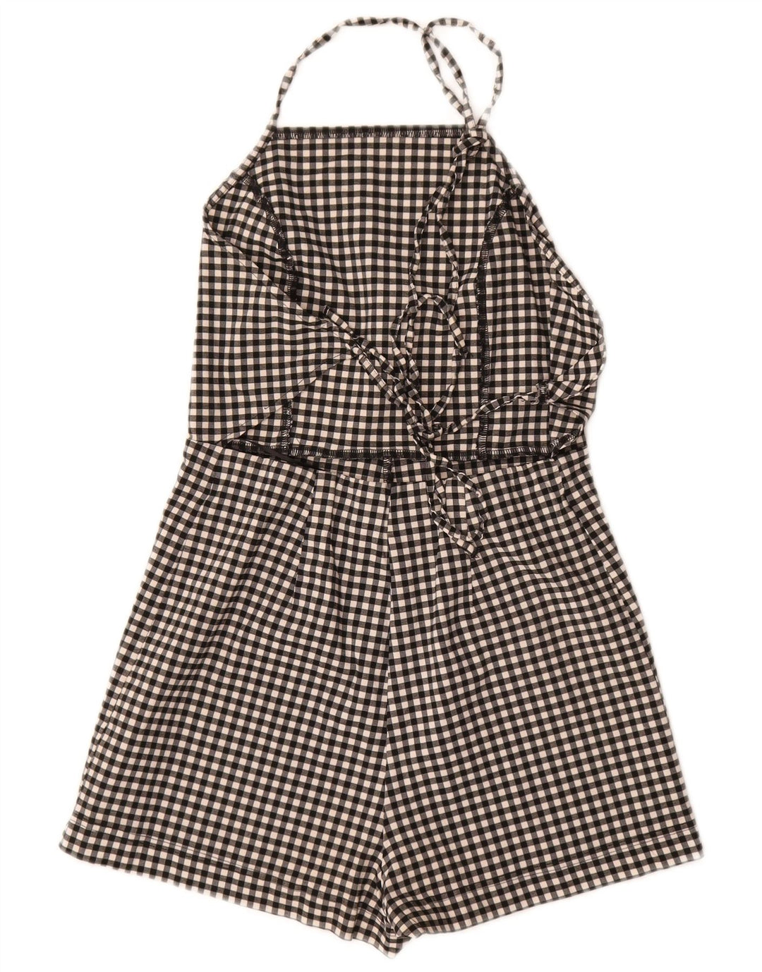 Женский комбинезон с бретелькой Topshop UK 10, маленький черный, вискоза в мелкую клетку