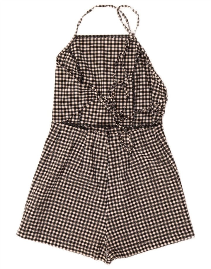 Женский комбинезон с бретелькой Topshop UK 10, маленький черный, вискоза в мелкую клетку