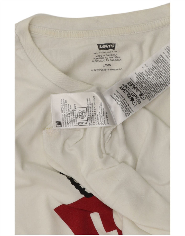 Мужская футболка Levi's с рисунком арахиса, большой белый хлопок, большой размер