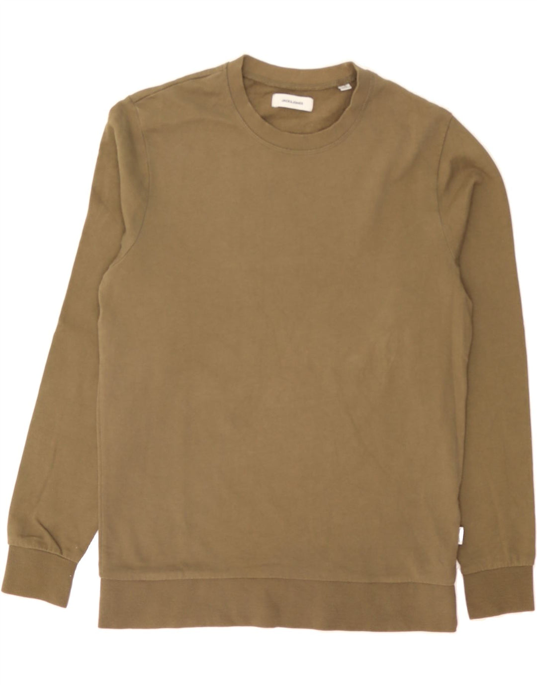 JACK & JONES Mens Sweatshirt Jumper Medium Khaki Cotton Vintage Jack & Jones and Second-Hand Jack & Jones from Messina Hembry 