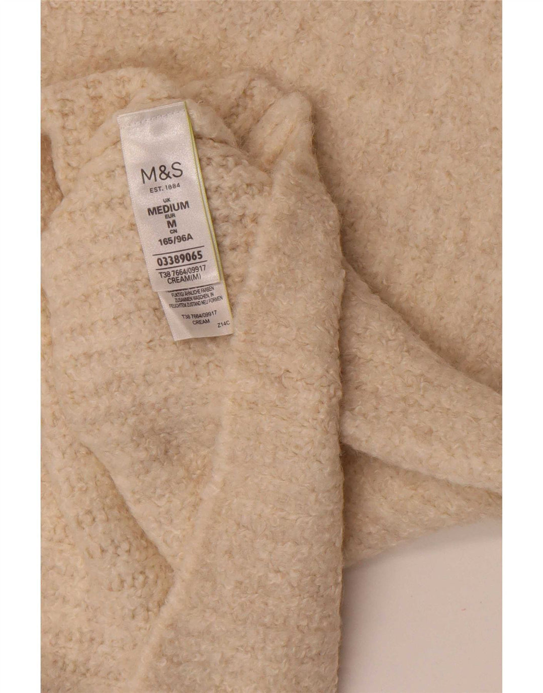 Женский джемпер с круглым вырезом Marks & Spencer UK 14, средний бежевый акрил