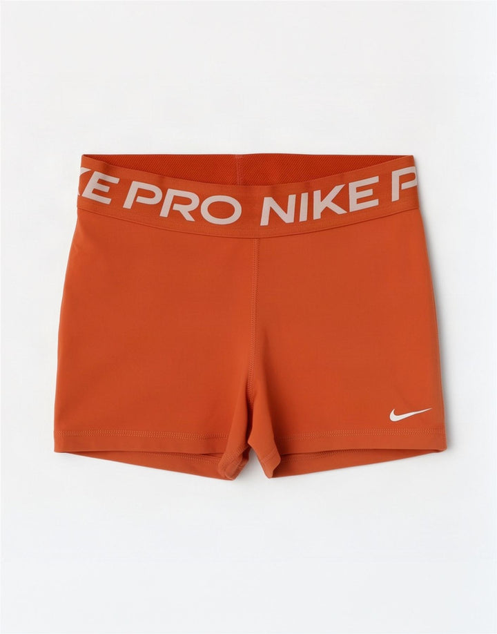 Женские спортивные шорты Nike Dri Fit с графическим рисунком UK 8, маленькие оранжевые, полиэстер