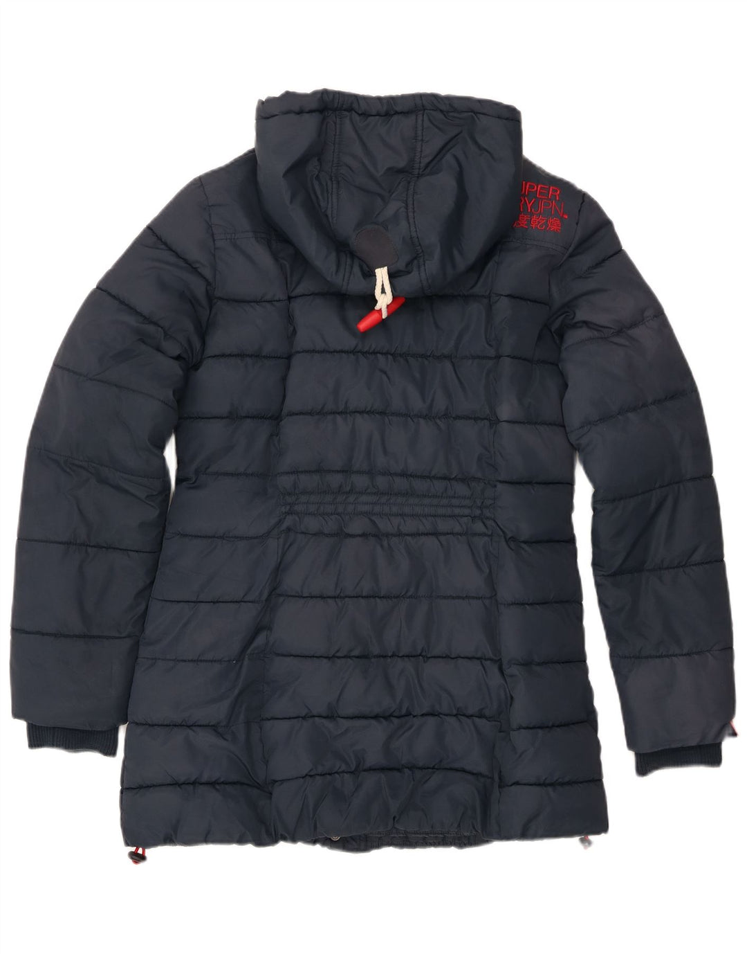 Женская утепленная куртка с капюшоном Superdry UK 14, большой темно-синий полиэстер